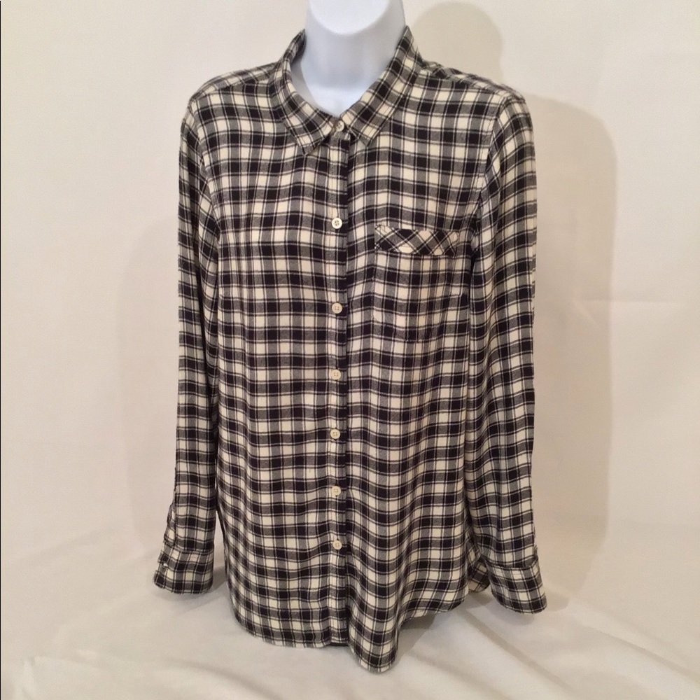Lucky Brand Black & White Flannel Shirt